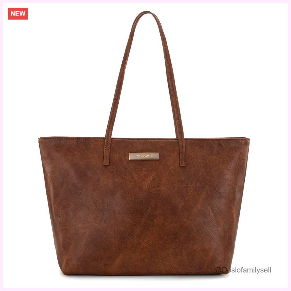 PU Leather Tote Bag with Zipper Lightweight Everyday Purse for Work